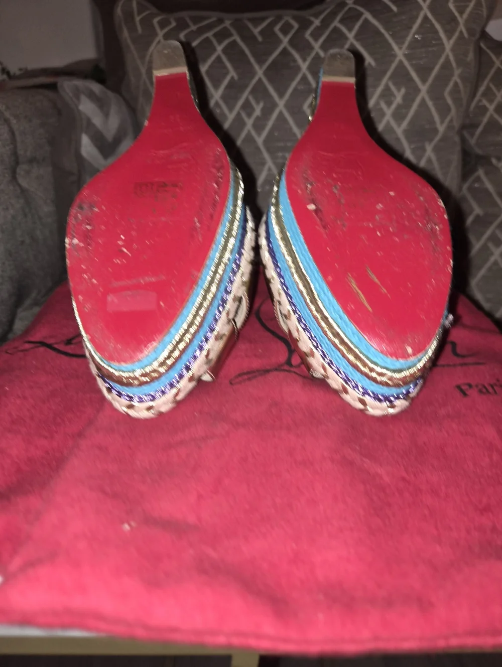 Christian Louboutin Tortolita Metallic Wedges